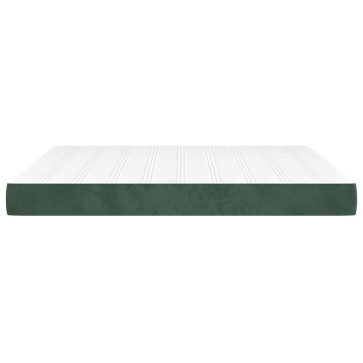 springmadras med pocketfjedre medium 160x210x20 cm fløjl mørkegrøn