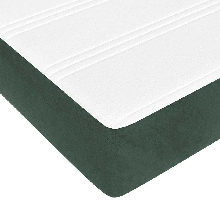 springmadras med pocketfjedre medium 160x210x20 cm fløjl mørkegrøn