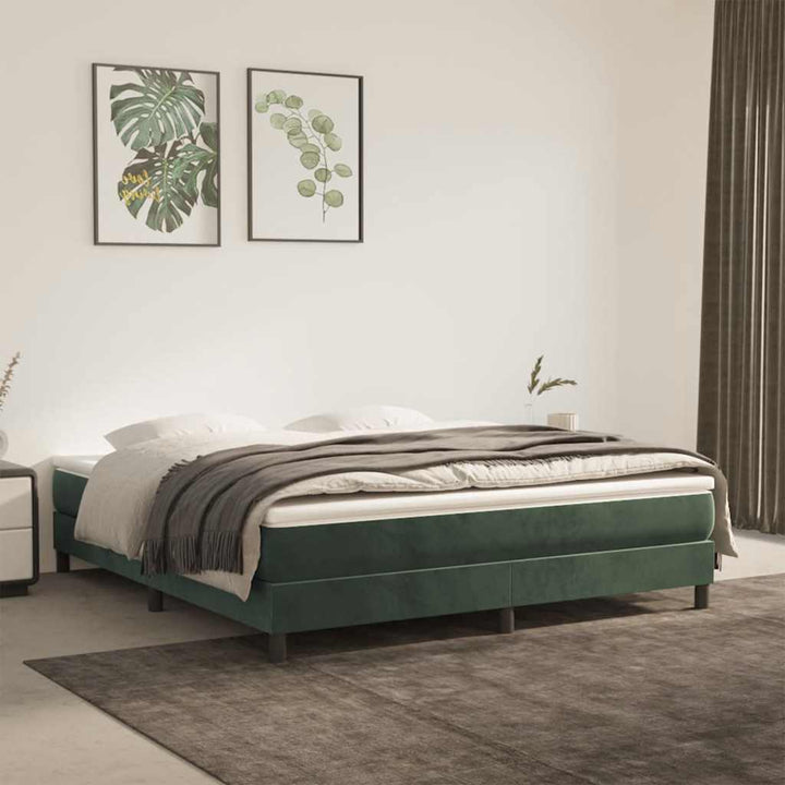 springmadras med pocketfjedre medium 160x210x20 cm fløjl mørkegrøn