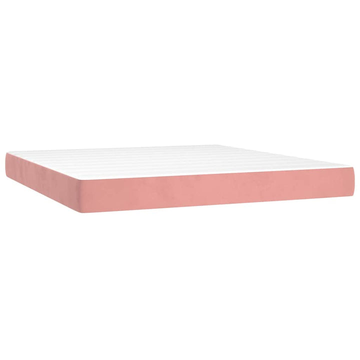 springmadras med pocketfjedre medium 160x210x20 cm fløjl pink