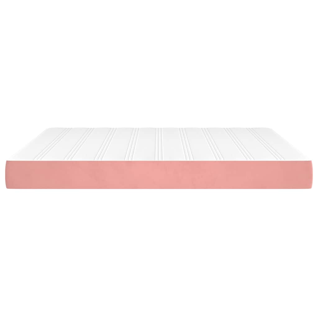 springmadras med pocketfjedre medium 160x210x20 cm fløjl pink