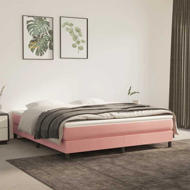 springmadras med pocketfjedre medium 160x210x20 cm fløjl pink