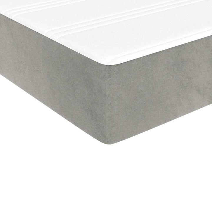 springmadras med pocketfjedre medium 80x220x20 cm fløjl lysegrå