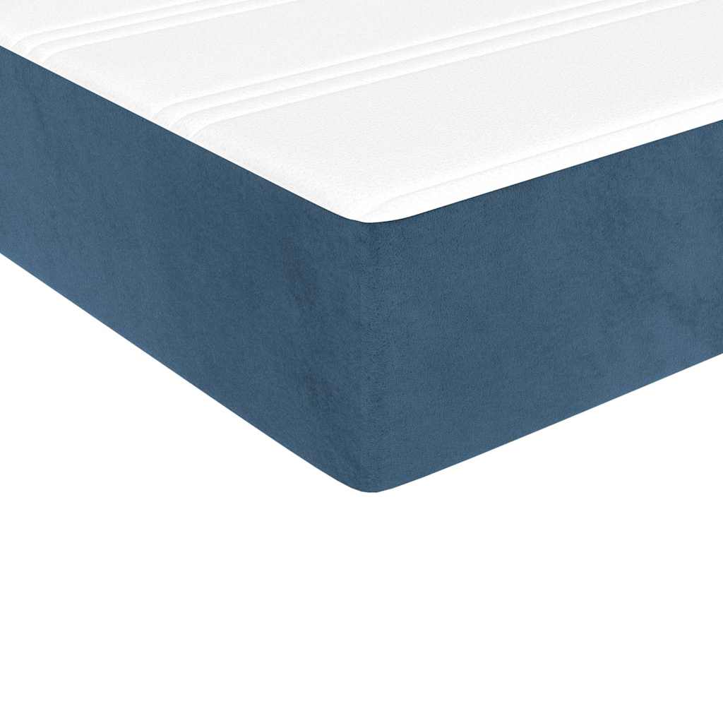 springmadras med pocketfjedre medium 80x220x20 cm fløjl mørkeblå