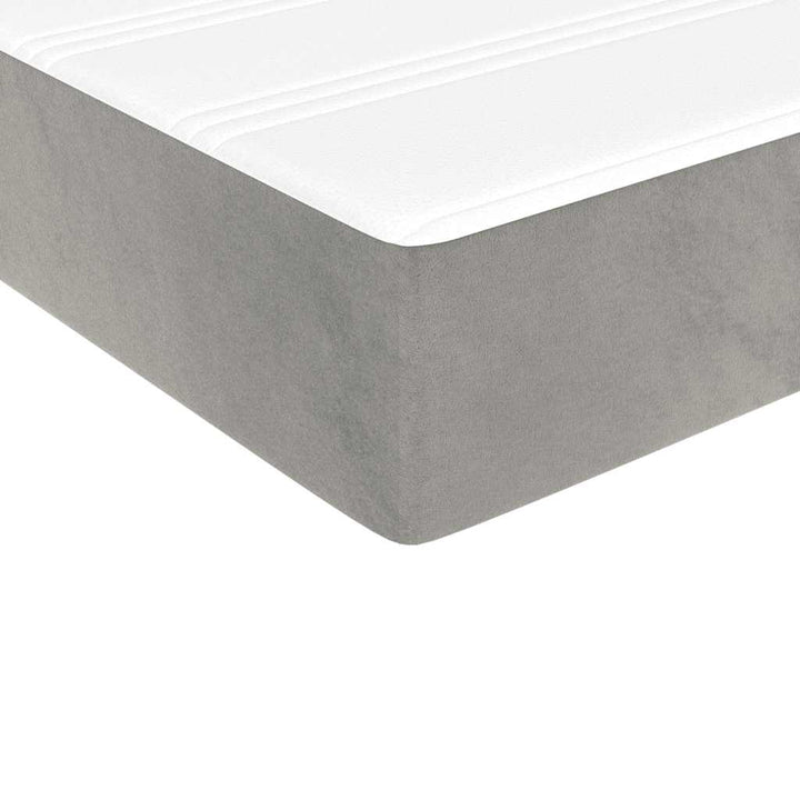 springmadras med pocketfjedre medium 90x220x20 cm fløjl lysegrå