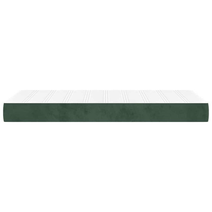 springmadras med pocketfjedre medium 90x220x20 cm fløjl mørkegrøn