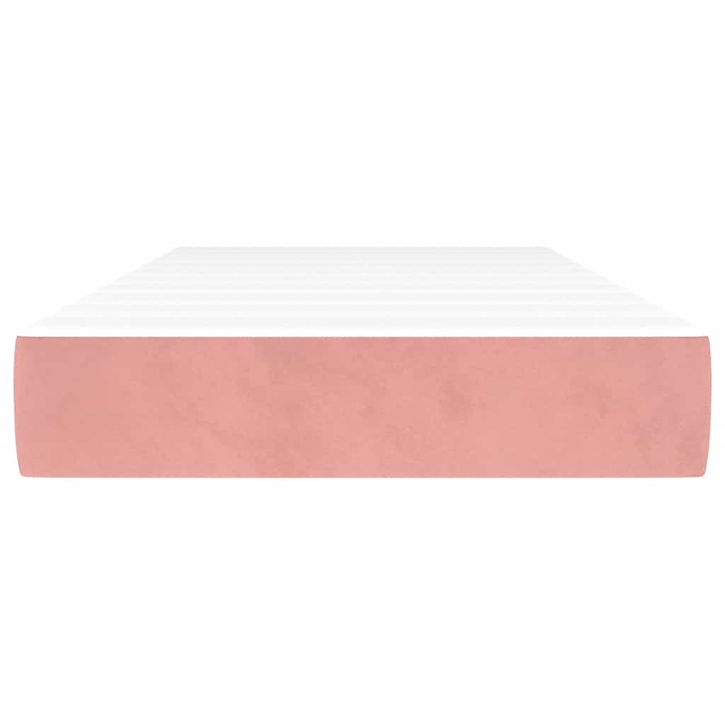 springmadras med pocketfjedre medium 90x220x20 cm fløjl pink