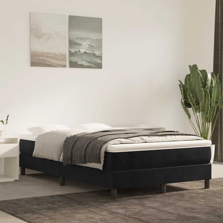 springmadras med pocketfjedre medium 120x220x20 cm fløjl sort