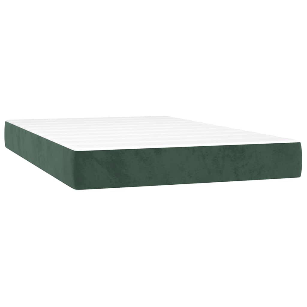 springmadras med pocketfjedre medium 120x220x20 cm fløjl mørkegrøn