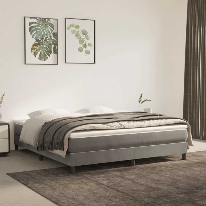 springmadras med pocketfjedre medium 160x220x20 cm fløjl lysegrå