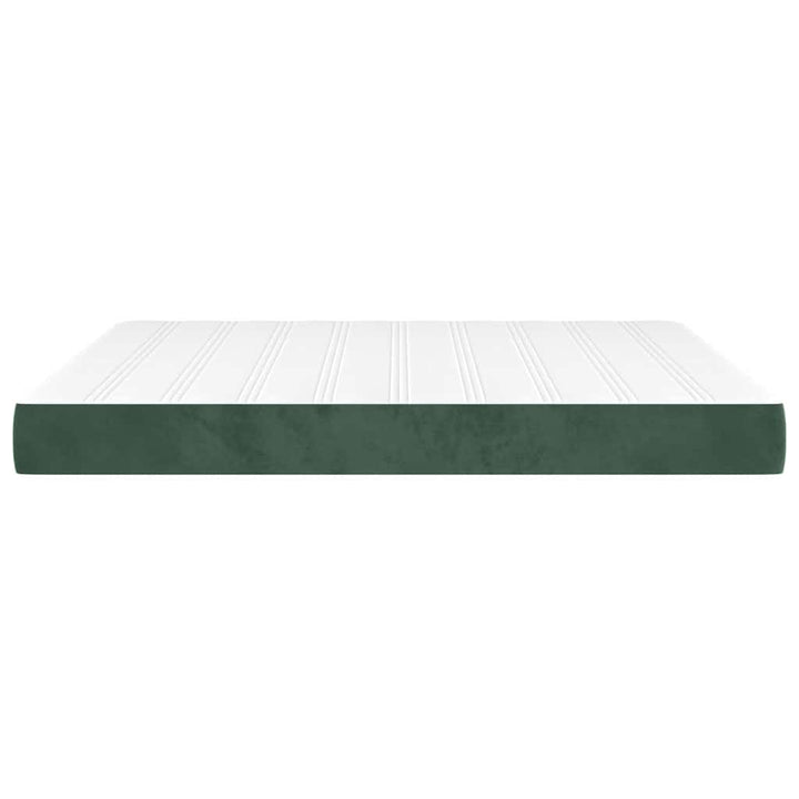 springmadras med pocketfjedre medium 160x220x20 cm fløjl mørkegrøn