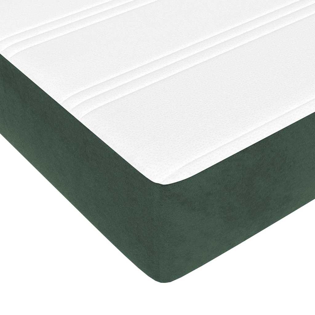 springmadras med pocketfjedre medium 160x220x20 cm fløjl mørkegrøn