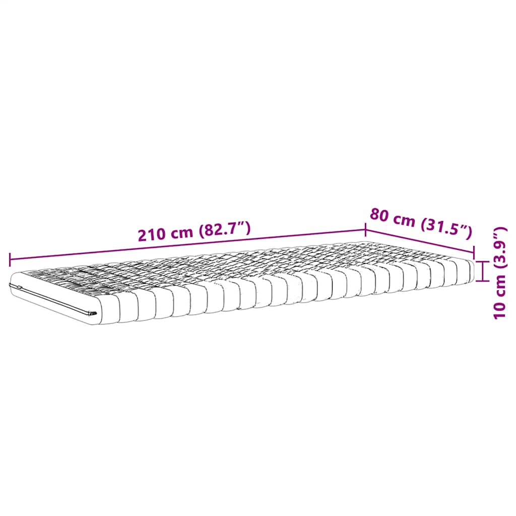 skummadras 80x210 cm 7 zoner hårdhed 20 ILD hvid