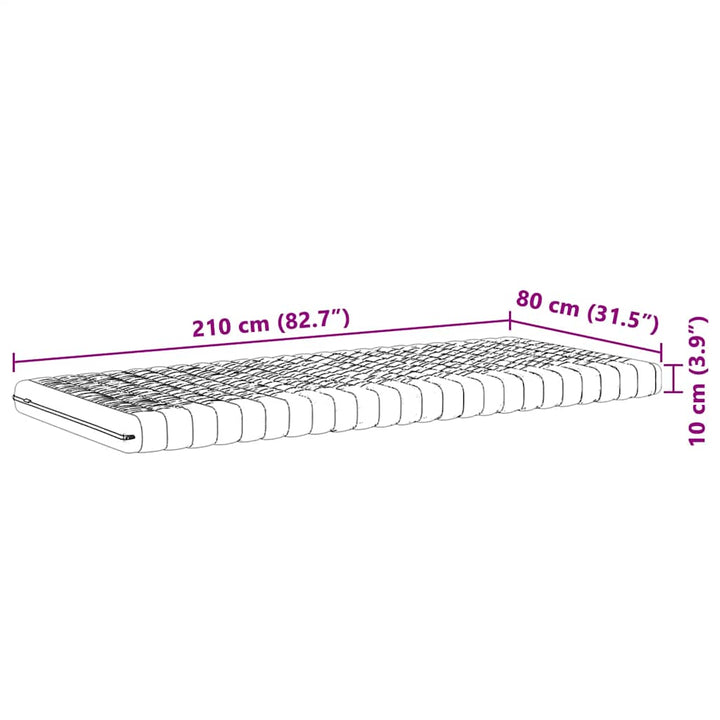 skummadras 80x210 cm 7 zoner hårdhed 20 ILD hvid