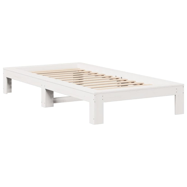 sengeramme uden madras 100x200 cm massivt fyrretræ hvid