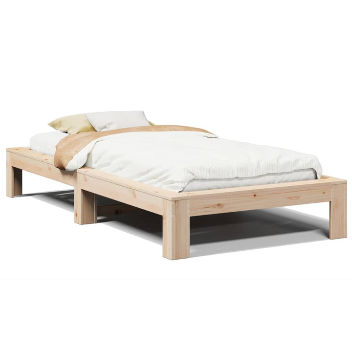 sengeramme uden madras 90x190 cm massivt fyrretræ