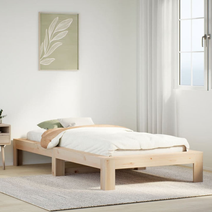 sengeramme uden madras 90x190 cm massivt fyrretræ