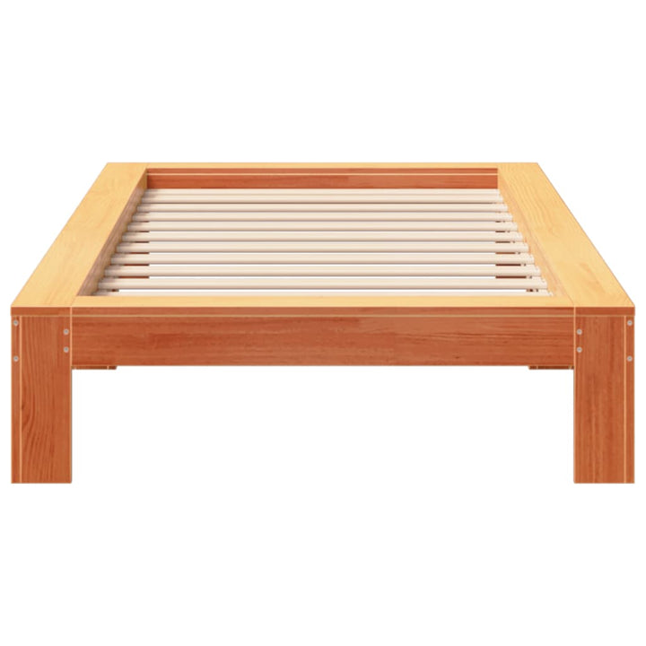 sengeramme uden madras 90x190 cm massivt fyrretræ gyldenbrun