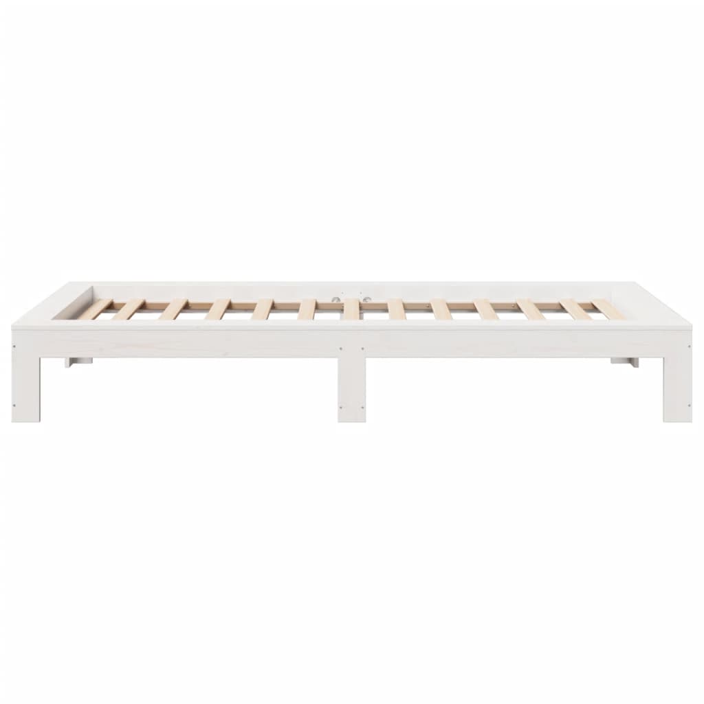 sengeramme uden madras 75x190 cm massivt fyrretræ hvid