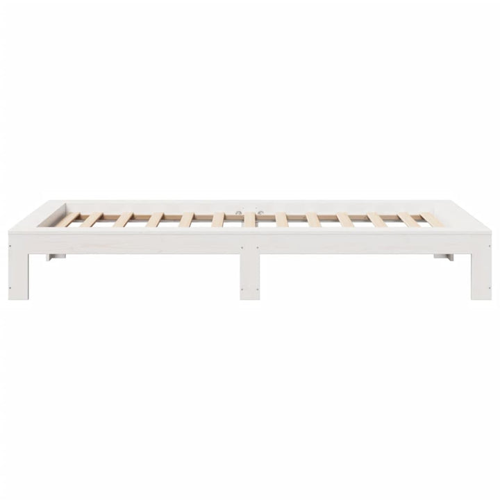 sengeramme uden madras 75x190 cm massivt fyrretræ hvid