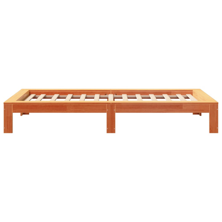 sengeramme uden madras 75x190 cm massivt fyrretræ gyldenbrun