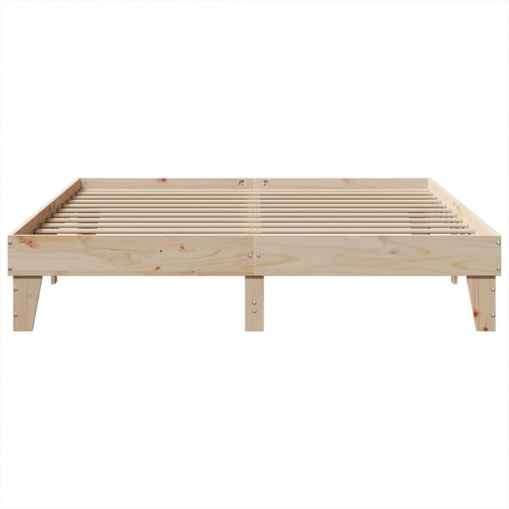 sengeramme uden madras 200x200 cm massivt fyrretræ