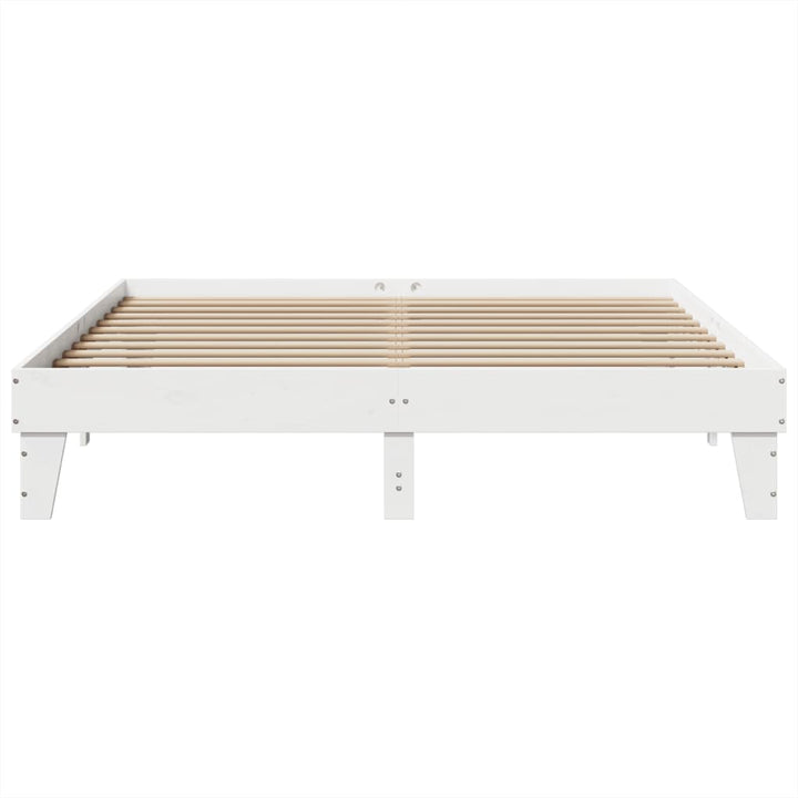 sengeramme uden madras 200x200 cm massivt fyrretræ hvid