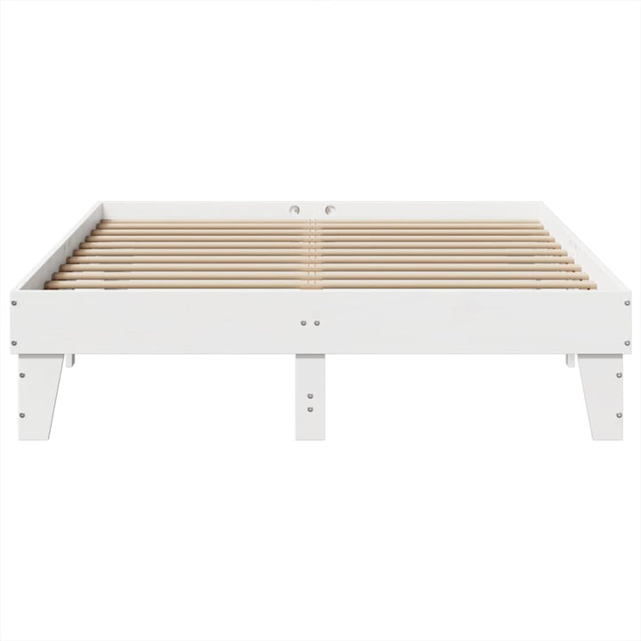 sengeramme uden madras 150x200 cm massivt fyrretræ hvid