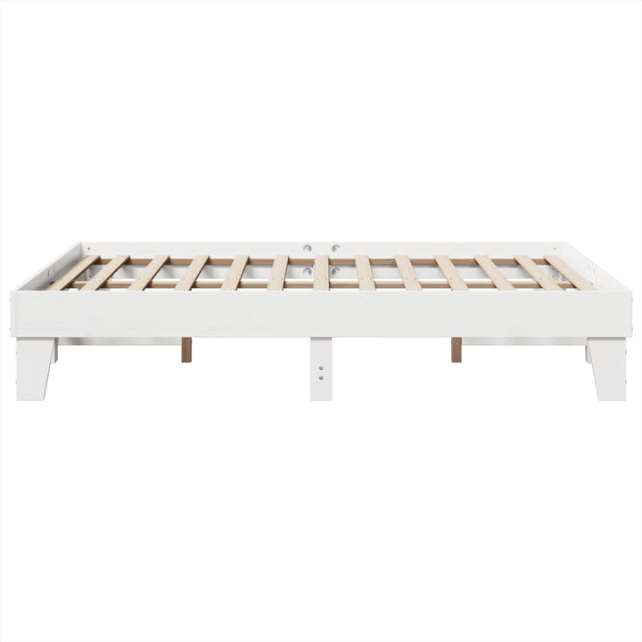 sengeramme uden madras 150x200 cm massivt fyrretræ hvid