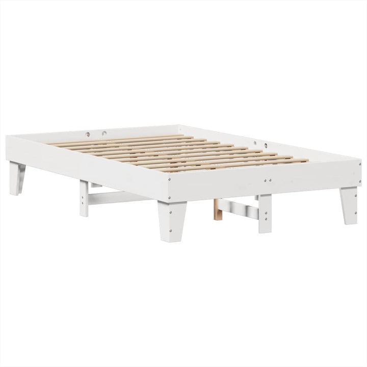 sengeramme uden madras 120x200 cm massivt fyrretræ hvid
