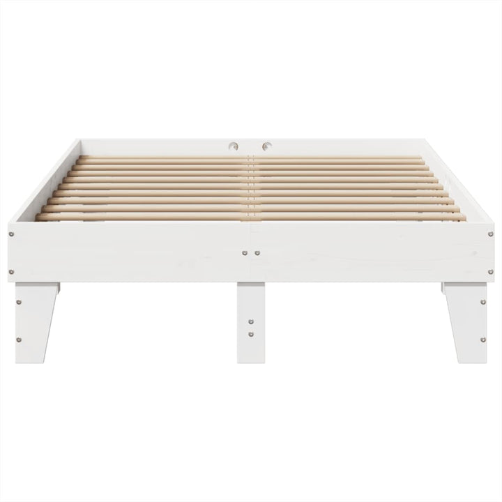 sengeramme uden madras 120x200 cm massivt fyrretræ hvid