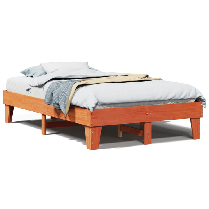 sengeramme uden madras 120x200 cm massivt fyrretræ gyldenbrun