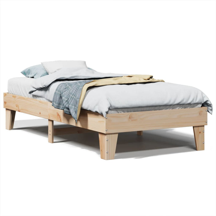 sengeramme uden madras 100x200 cm massivt fyrretræ