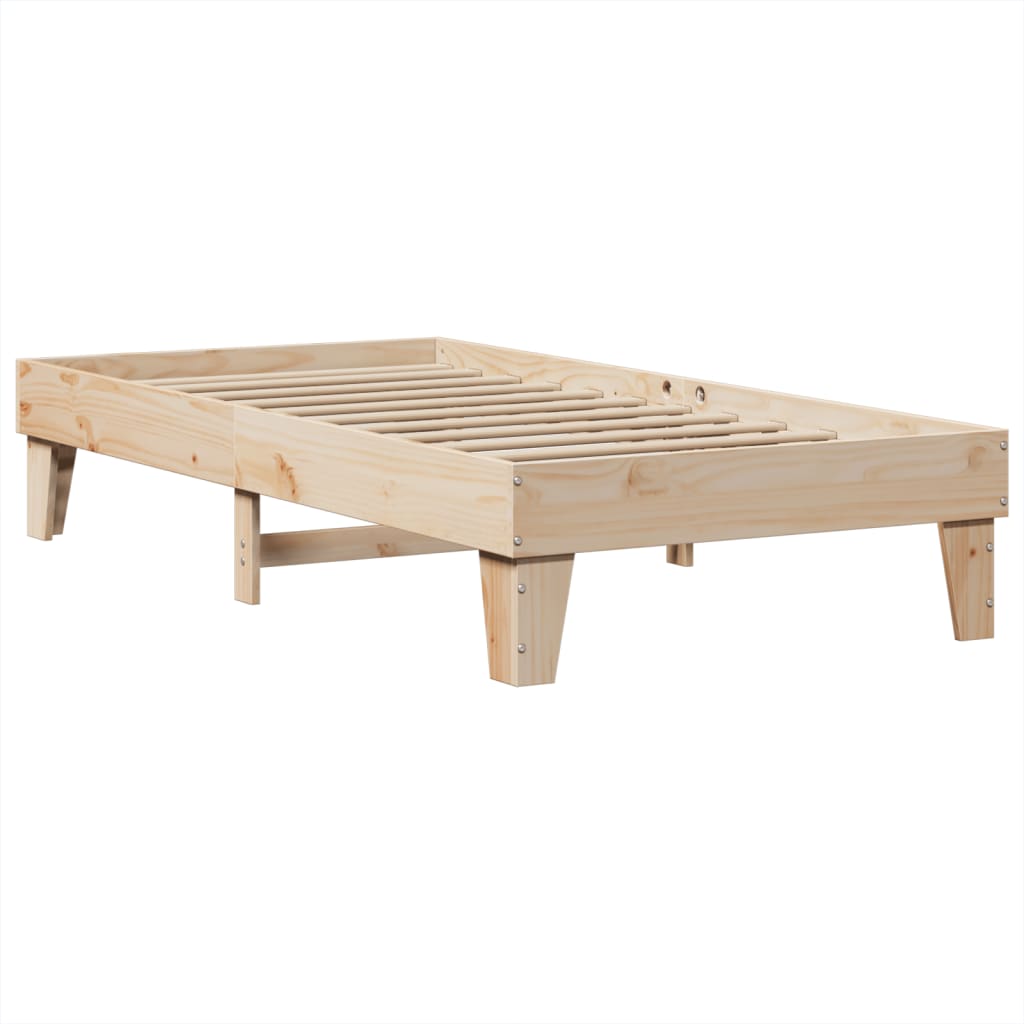 sengeramme uden madras 100x200 cm massivt fyrretræ