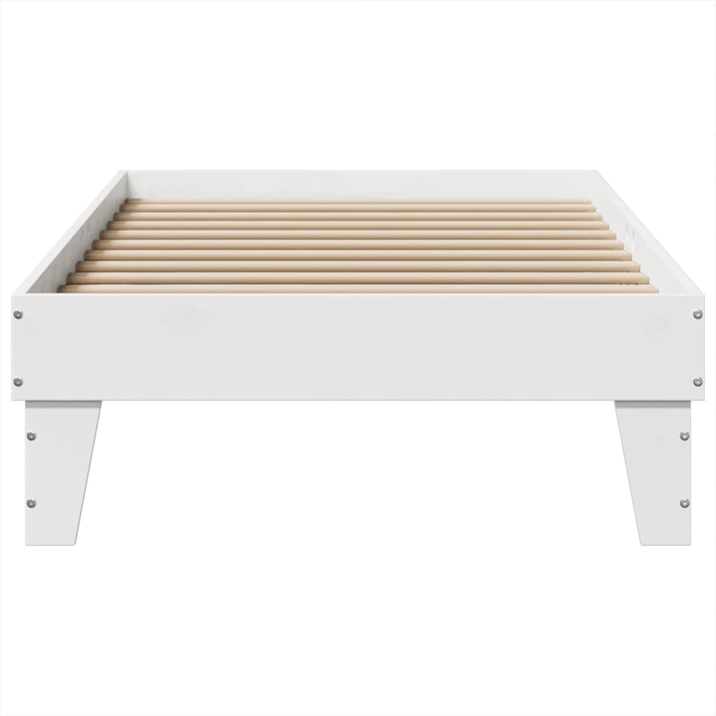 sengeramme uden madras 100x200 cm massivt fyrretræ hvid