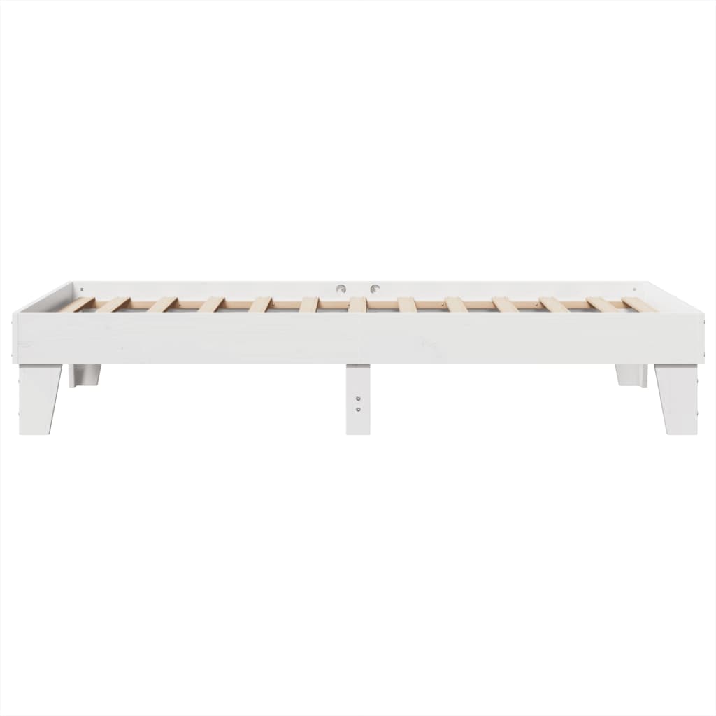 sengeramme uden madras 100x200 cm massivt fyrretræ hvid