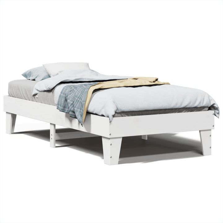 sengeramme uden madras 90x200 cm massivt fyrretræ hvid