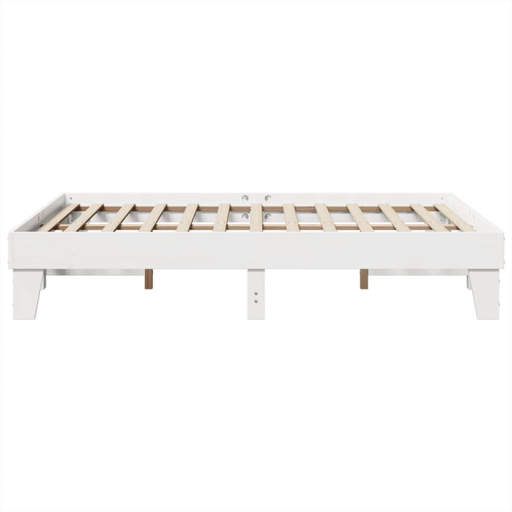 sengeramme uden madras 140x190 cm massivt fyrretræ hvid