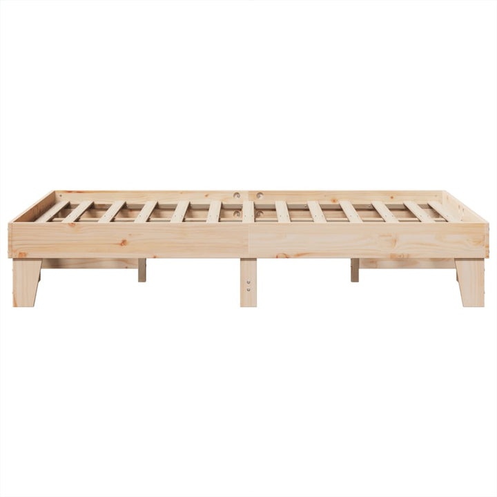 sengeramme uden madras 135x190 cm massivt fyrretræ hvid