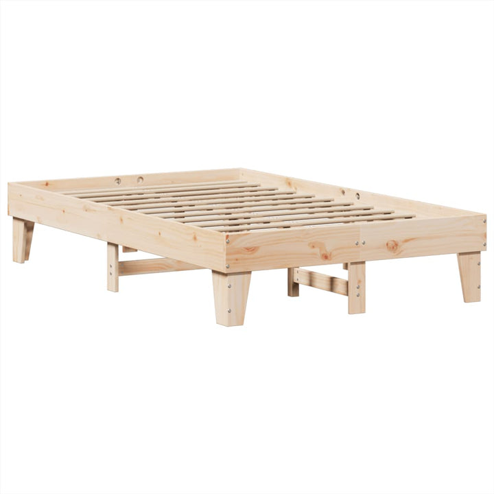 sengeramme uden madras 135x190 cm massivt fyrretræ hvid