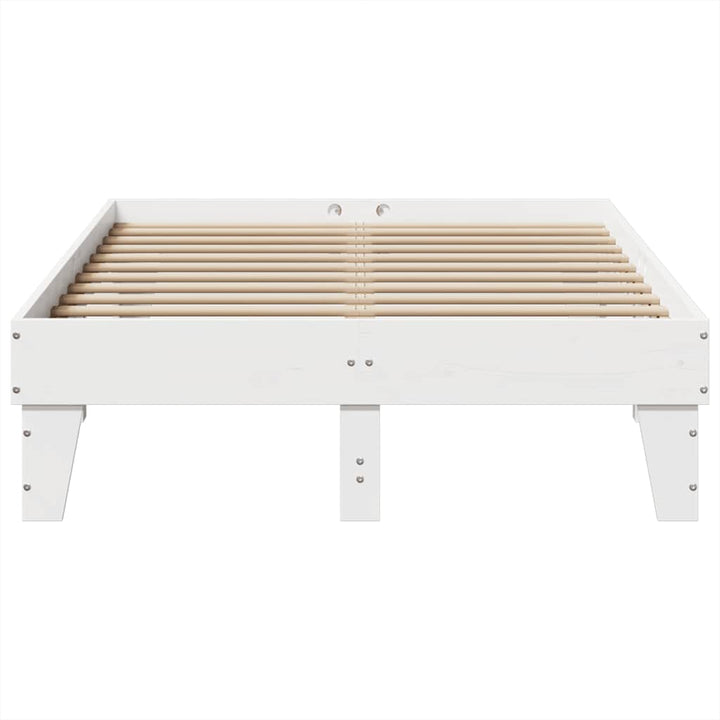 sengeramme uden madras 120x190 cm massivt fyrretræ hvid