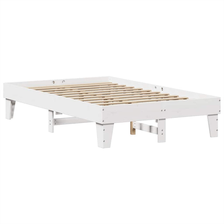 sengeramme uden madras 120x190 cm massivt fyrretræ hvid