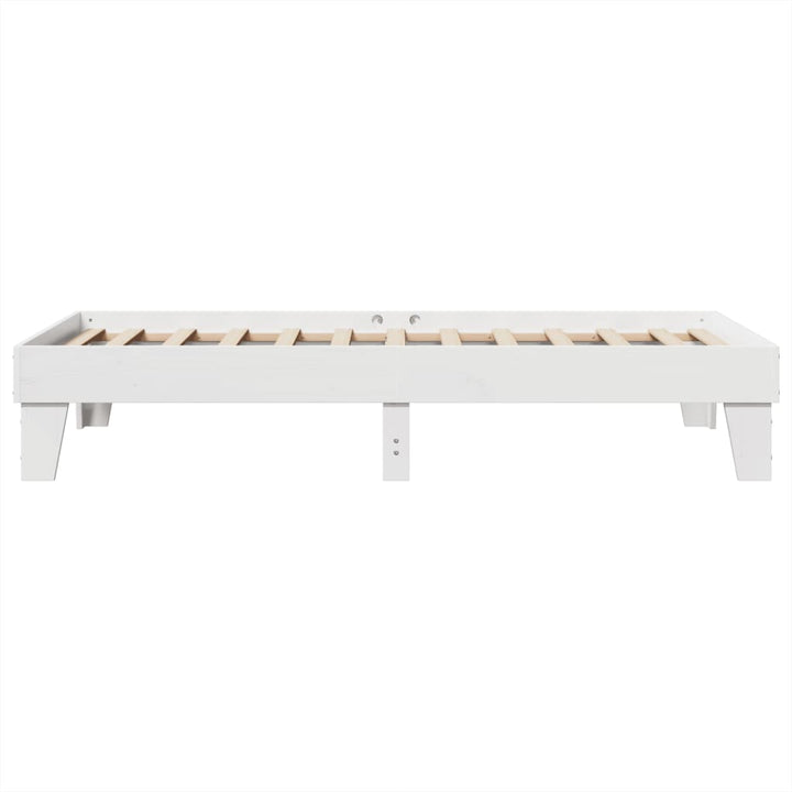 sengeramme uden madras 75x190 cm massivt fyrretræ hvid