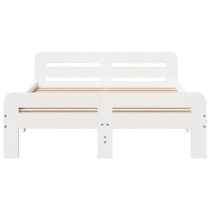 sengeramme uden madras 200x200 cm massivt fyrretræ hvid