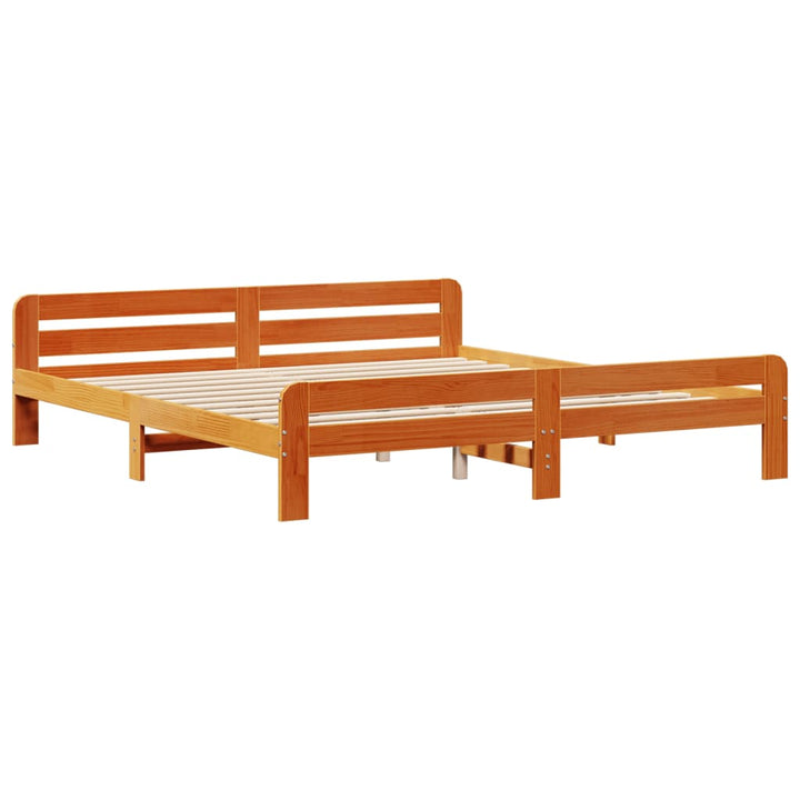 sengeramme uden madras 200x200 cm massivt fyrretræ gyldenbrun