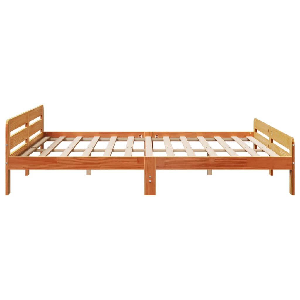 sengeramme uden madras 200x200 cm massivt fyrretræ gyldenbrun