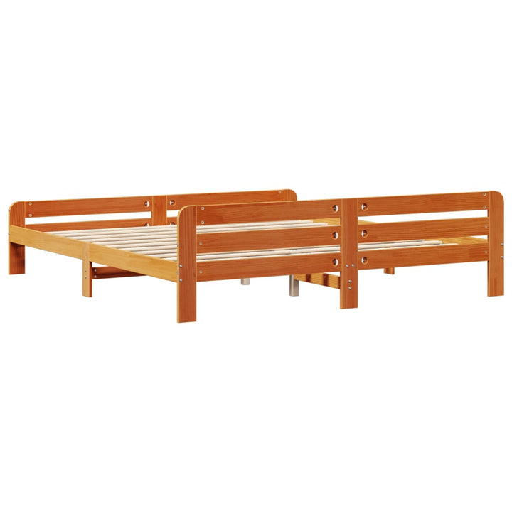 sengeramme uden madras 200x200 cm massivt fyrretræ gyldenbrun