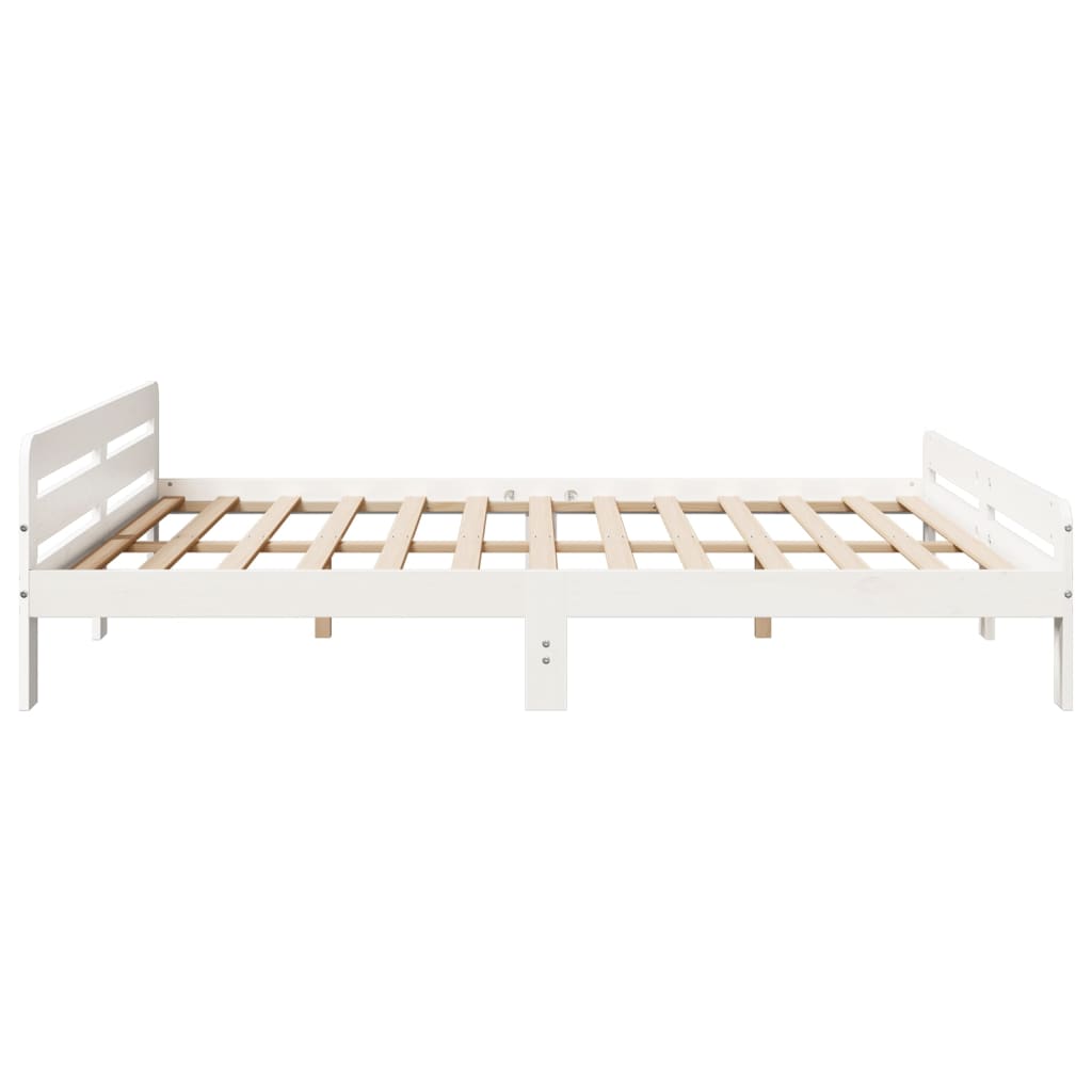 sengeramme uden madras 180x200 cm massivt fyrretræ hvid