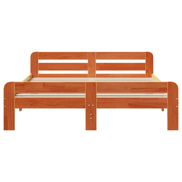 sengeramme uden madras 150x200 cm massivt fyrretræ gyldenbrun