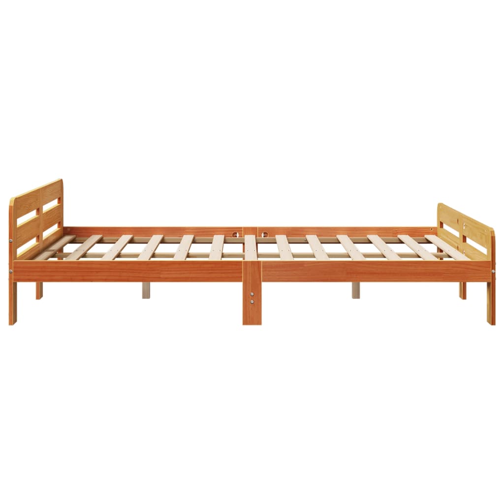sengeramme uden madras 150x200 cm massivt fyrretræ gyldenbrun